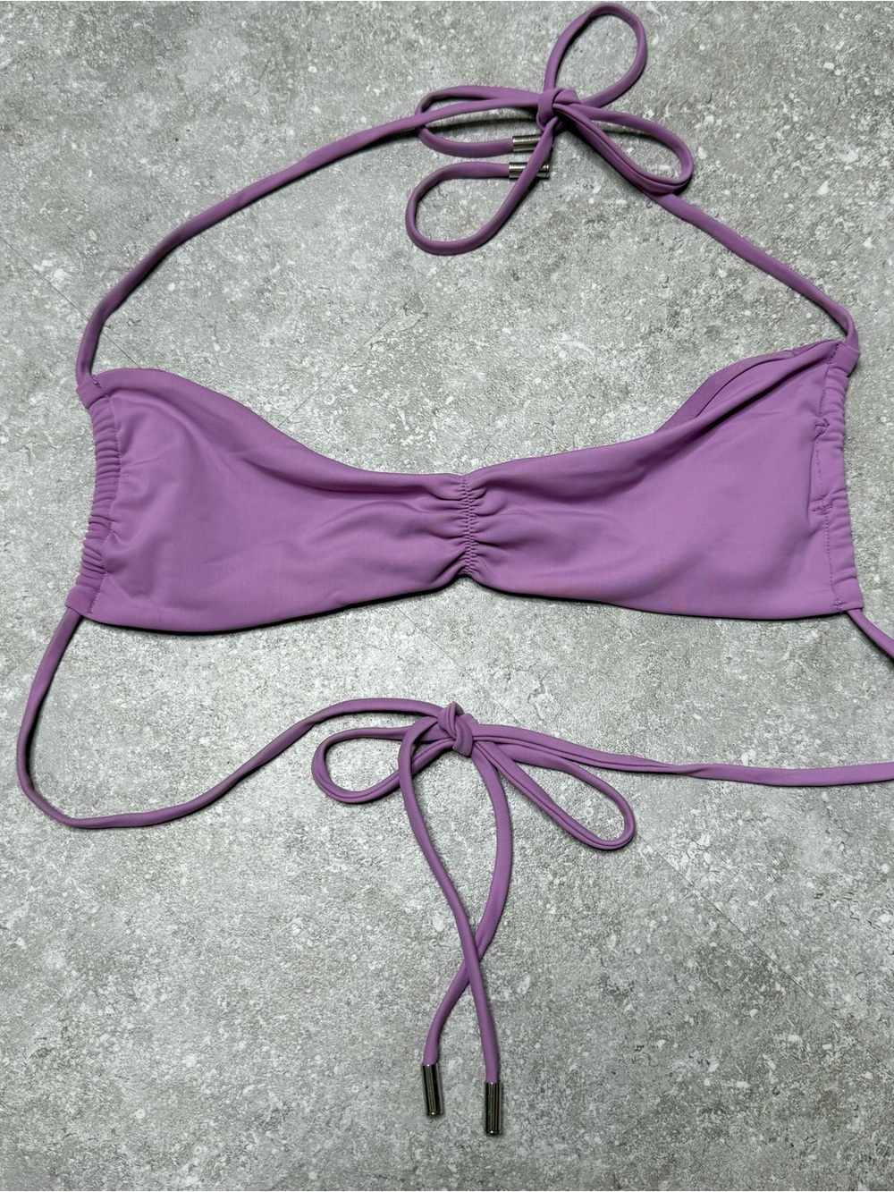 House of CB Halter Micro Bandeau Top in lilac purple bikini top size small